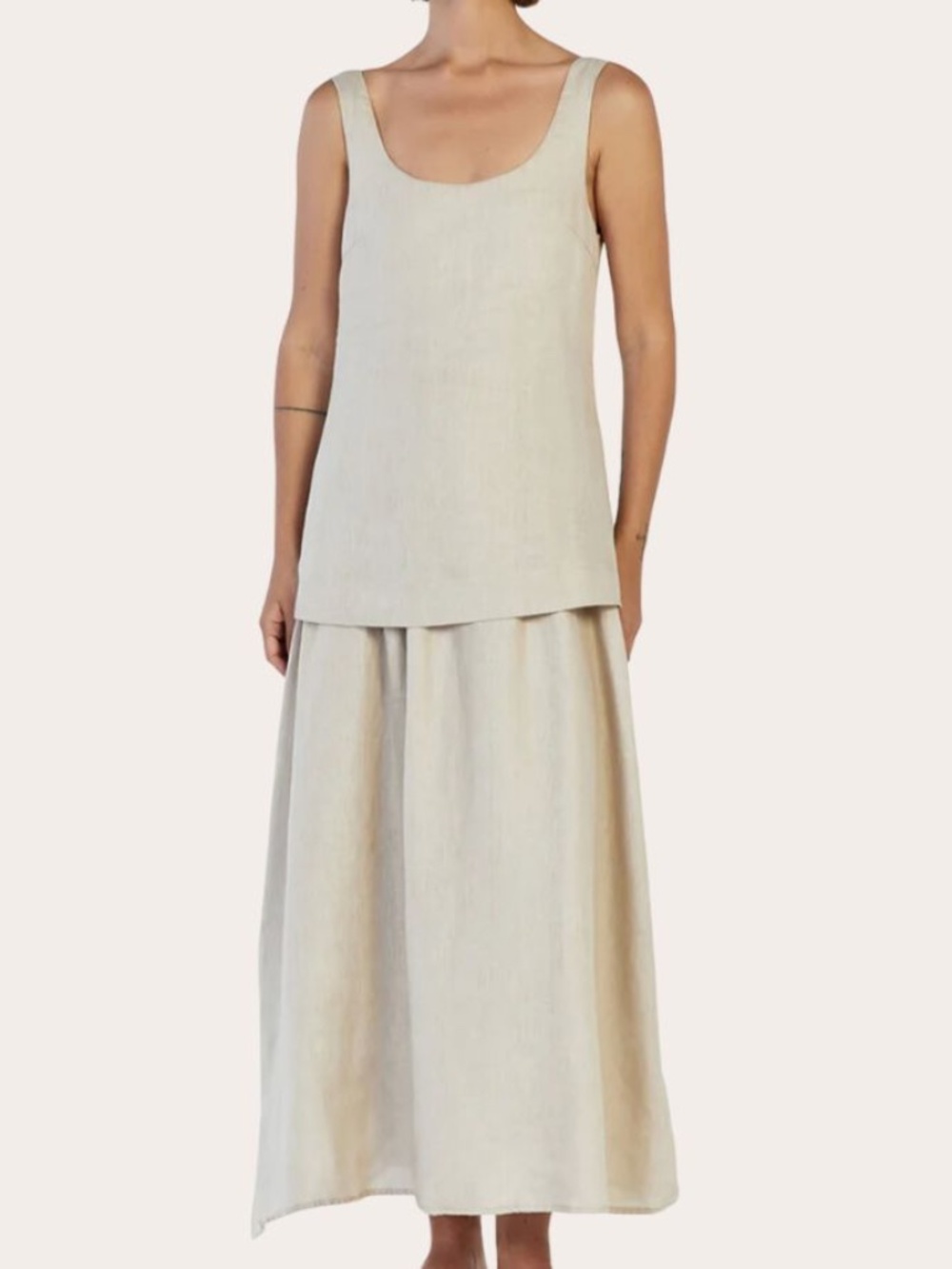 DISSH Gigi Chalk Linen Midi Dress